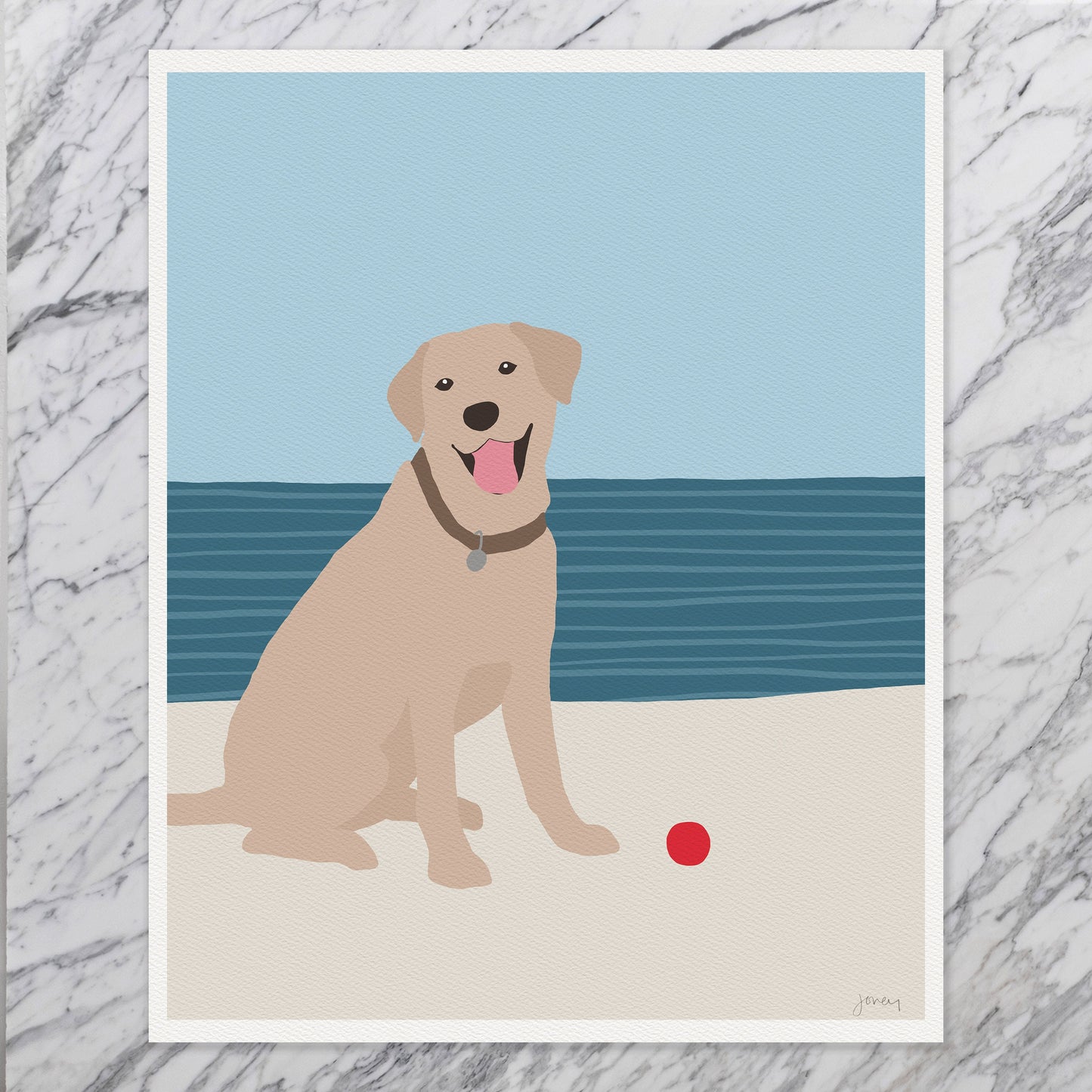 Yellow Lab Art Print - Unframed or Framed - 160522