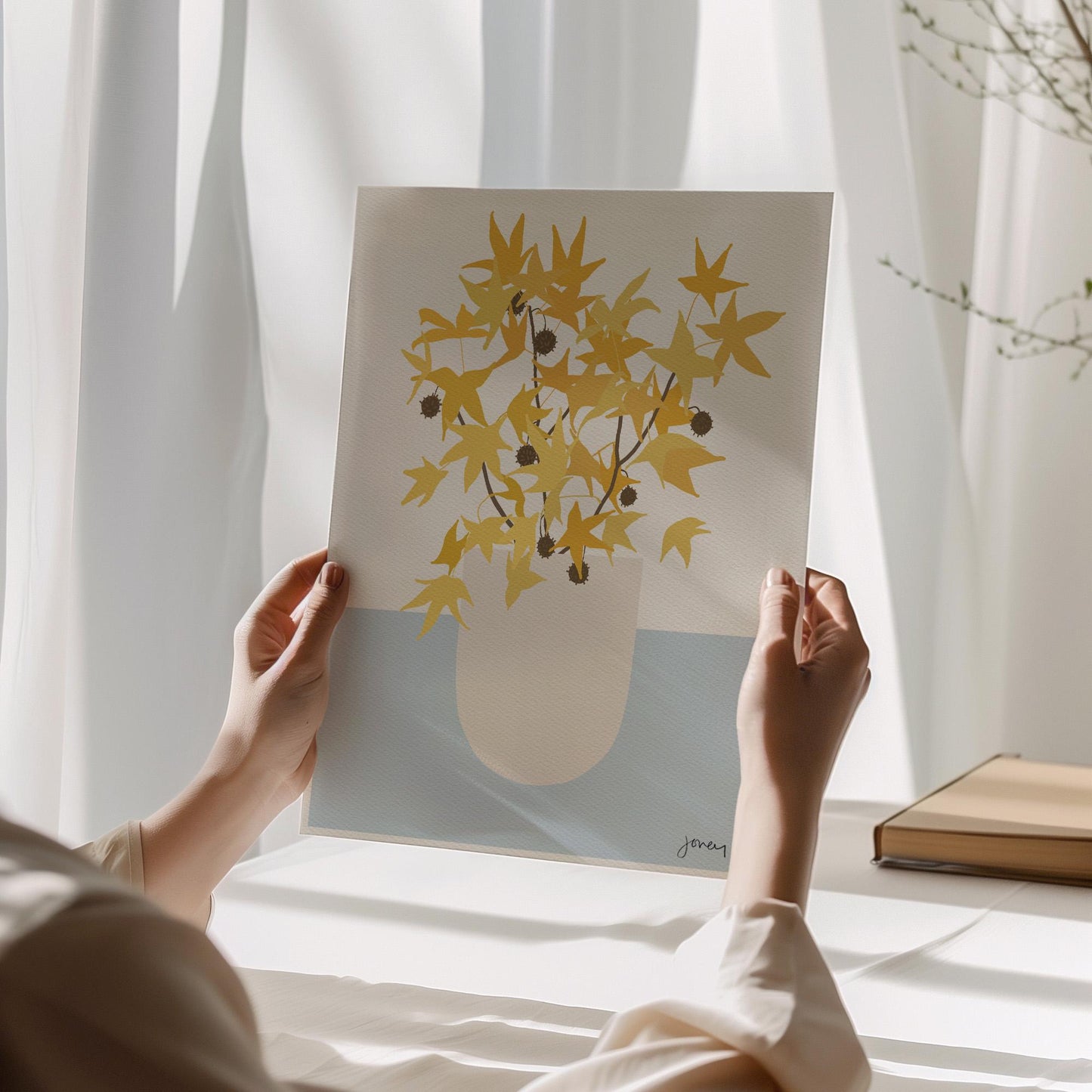 Sweet Gum Pods Abstract Still Life Art Print - Unframed or Framed - 241103