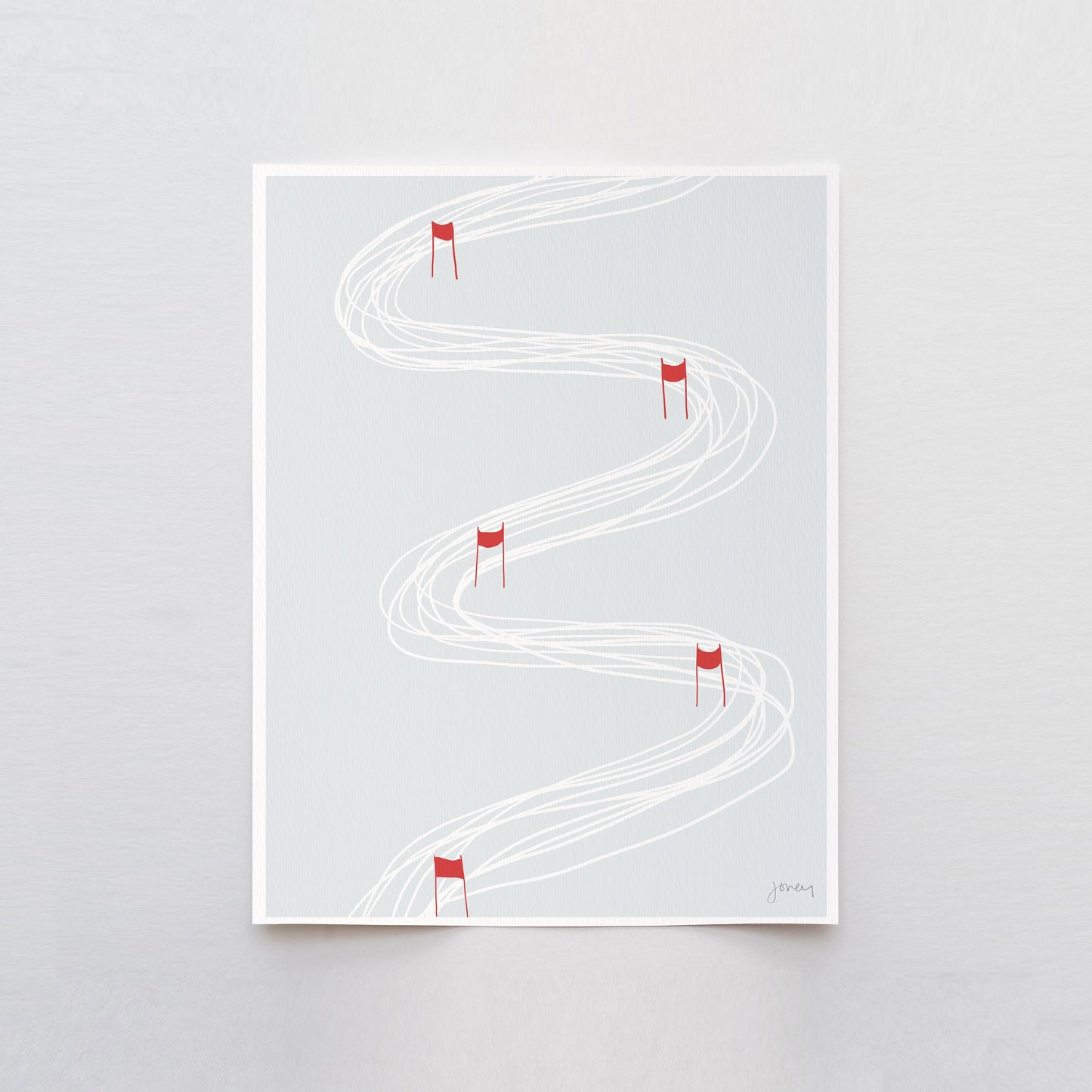 Slalom Ski Race Track Art Print - Unframed or Framed - 140217