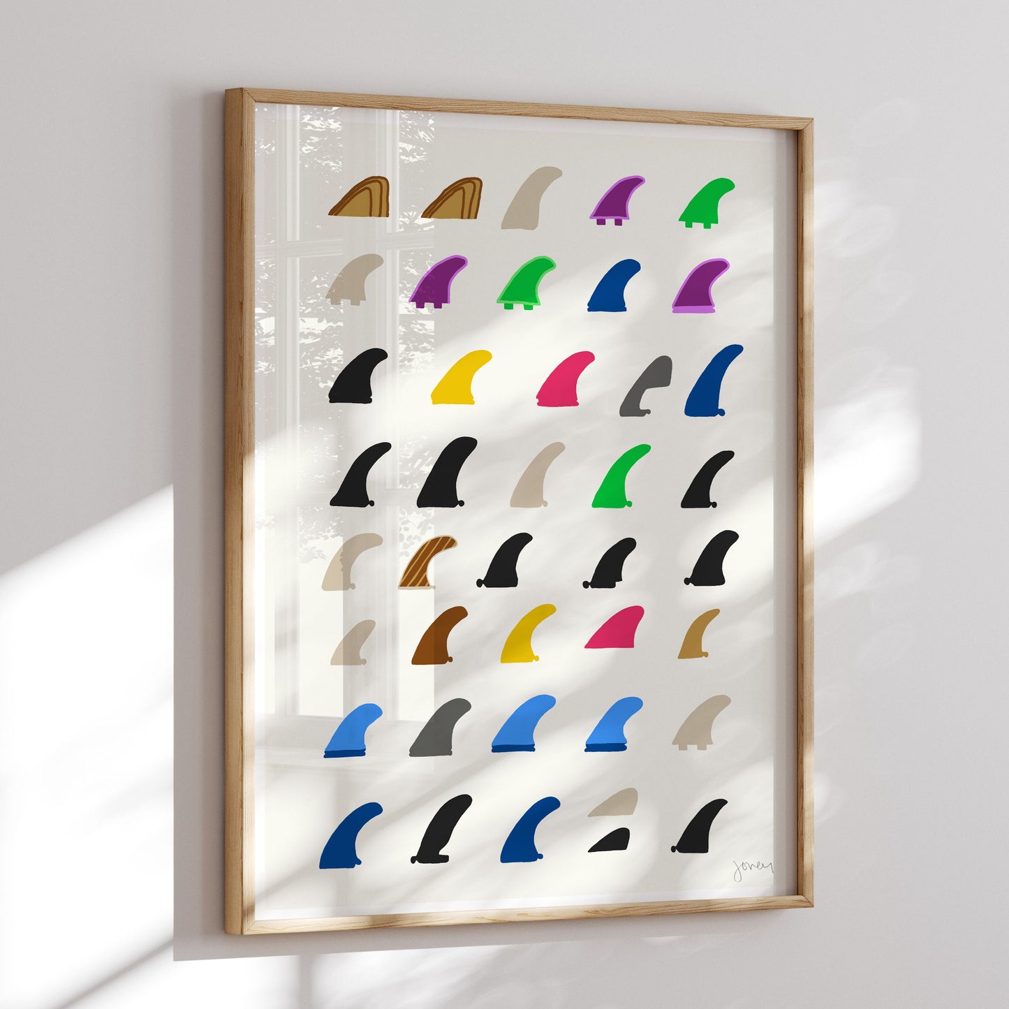 Families of Surfboard Fins Art Print - Unframed or Framed  - 120305
