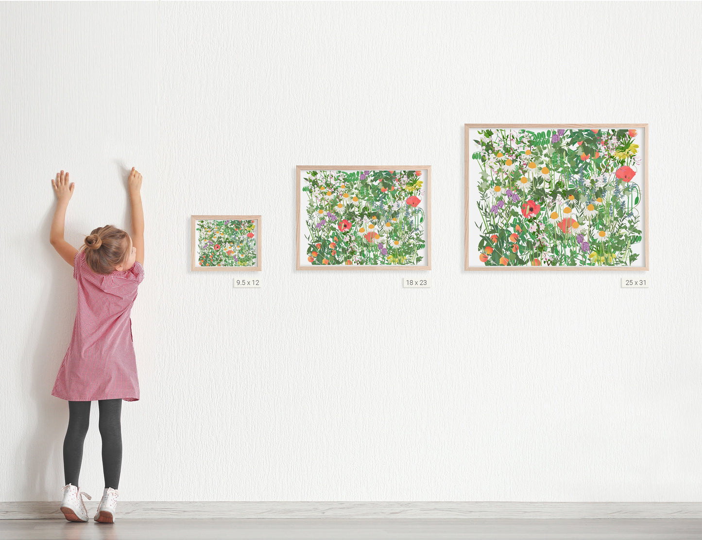 Mille Fleur with Daisies Art Print - Unframed or Framed - 210524