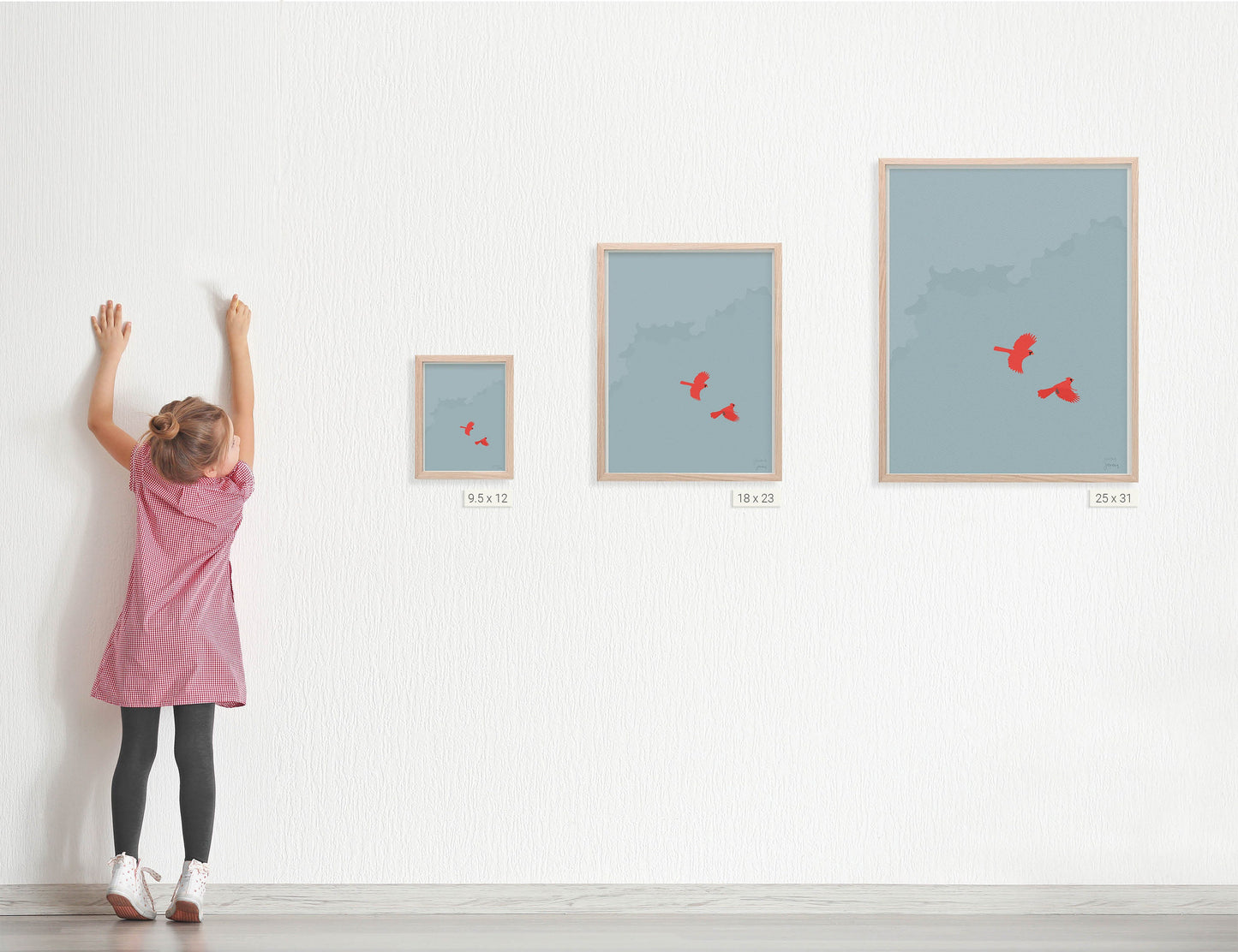 Flying Cardinals Art Print - Unframed or Framed - 231202