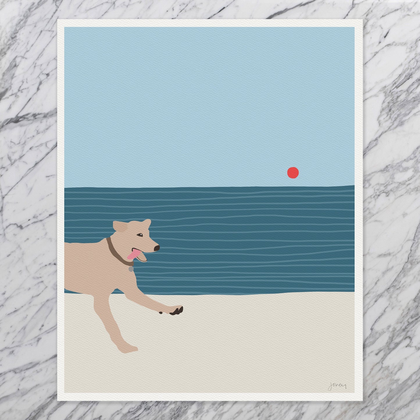 Fetching Labrador Art Print - Unframed or Framed - 150202