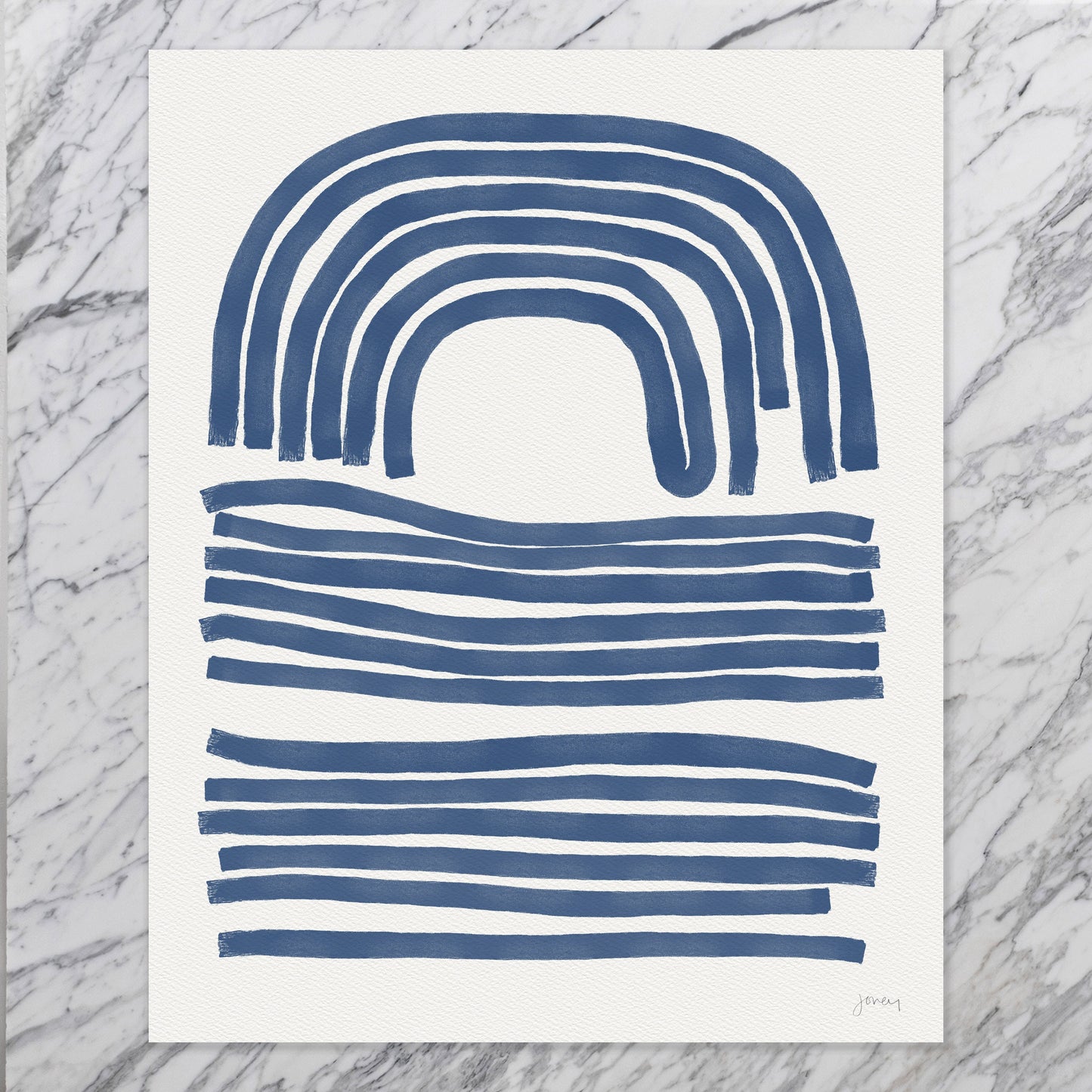 Blue Brushstrokes Art Print - Unframed or Framed - 181007