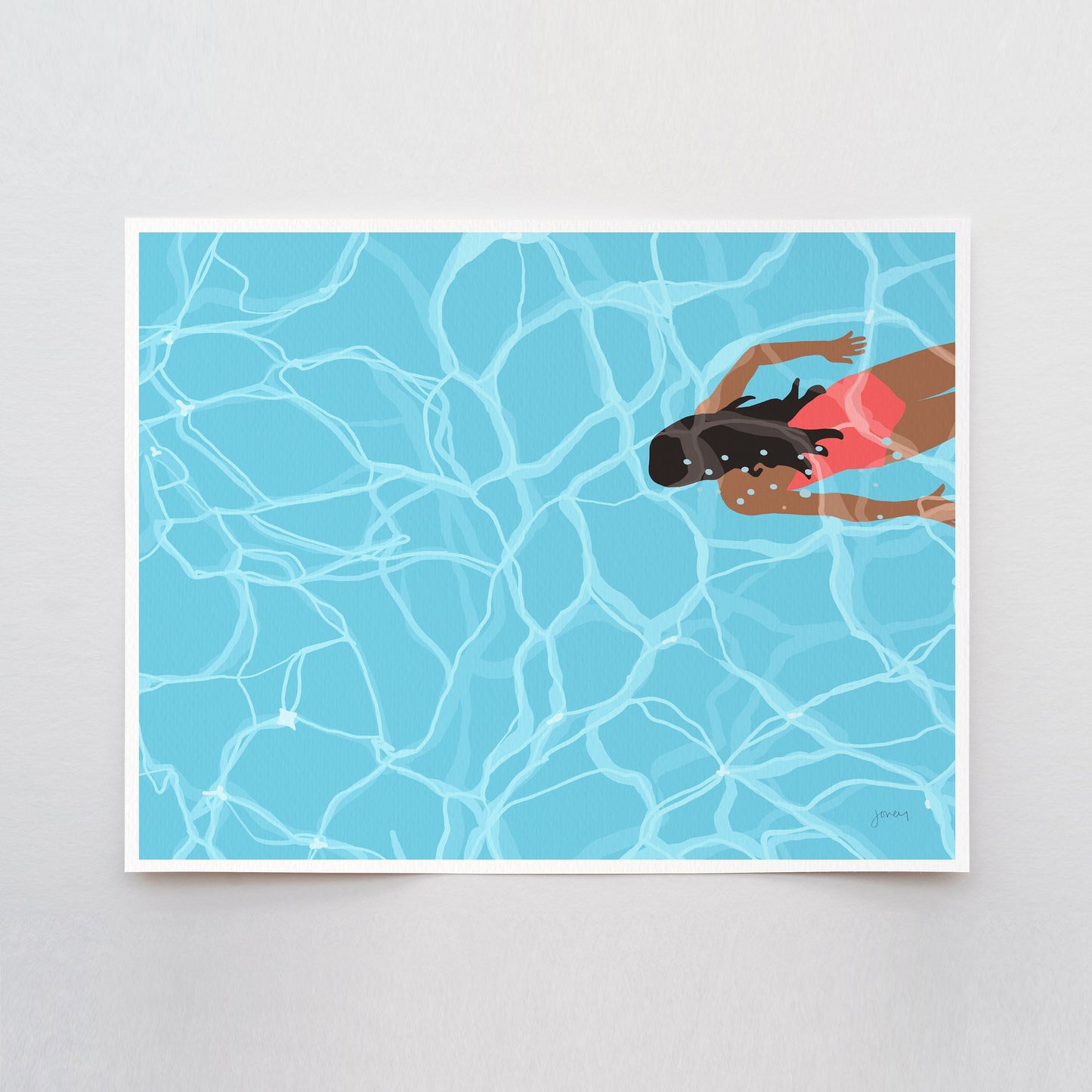 Girl Swimming Art Print - Unframed or Framed - 160524