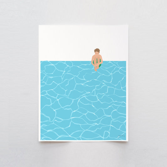 Pool Cannonball Art Print - Unframed or Framed - 240721