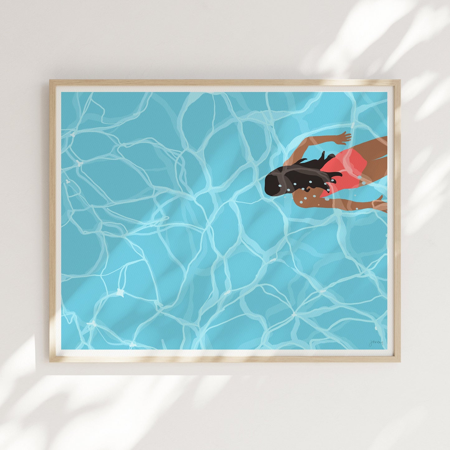 Girl Swimming Art Print - Unframed or Framed - 160524