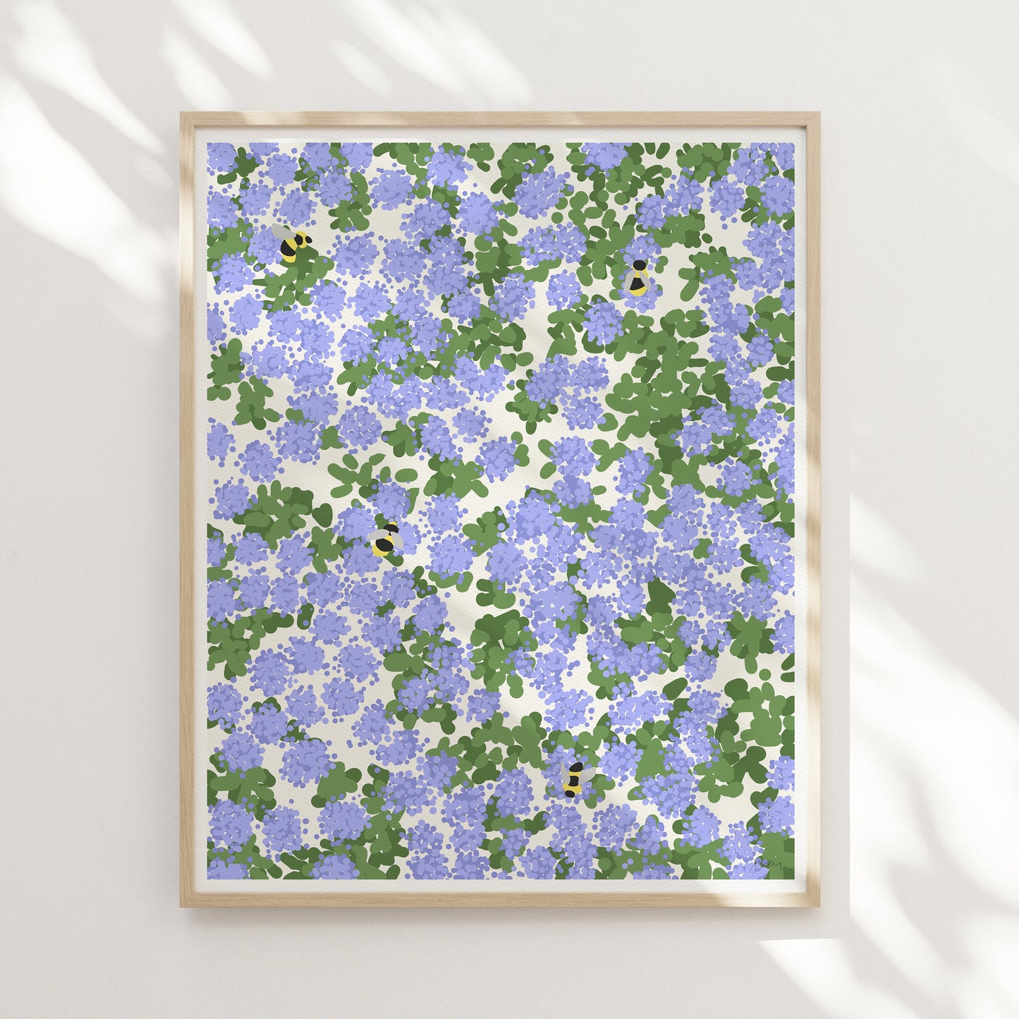 Bees and Rosemary Art Print- Unframed or Framed - 140318
