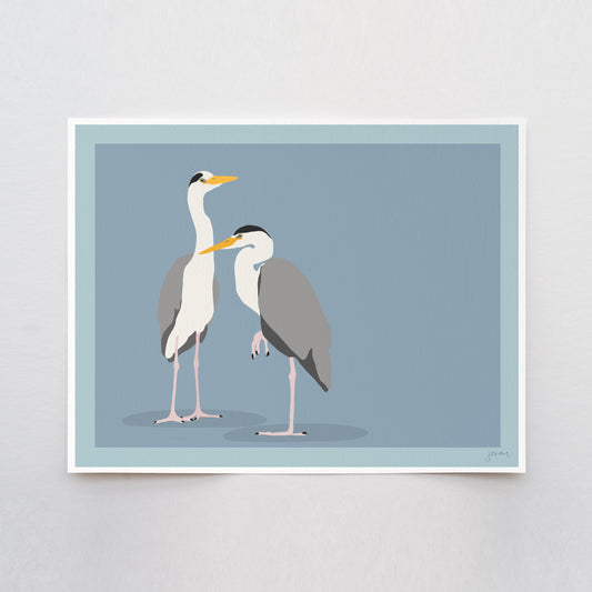 Two Herons Art Print – Signed by Jorey Hurley - 260208