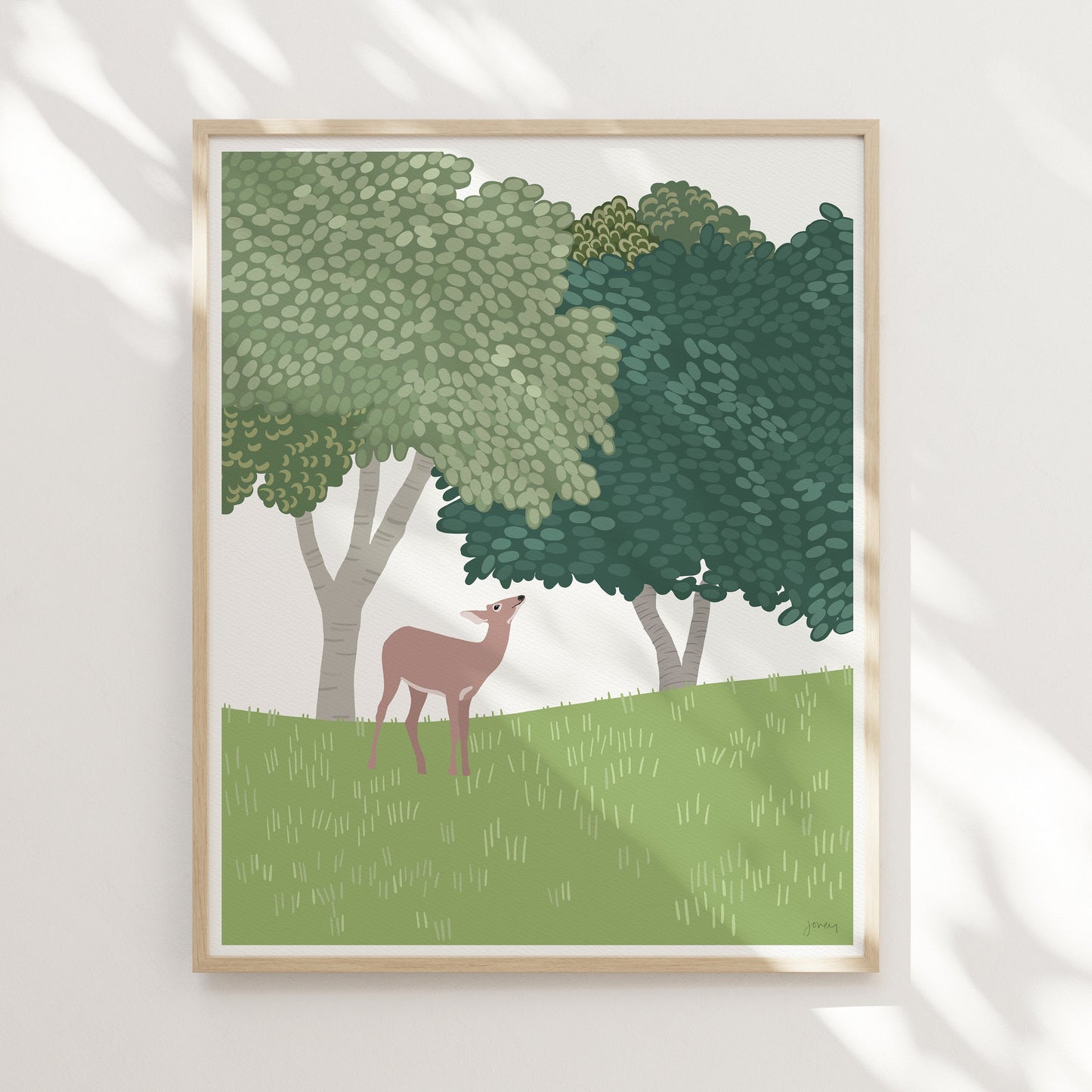 Deer in Forest Art Print - Unframed or Framed - 240225