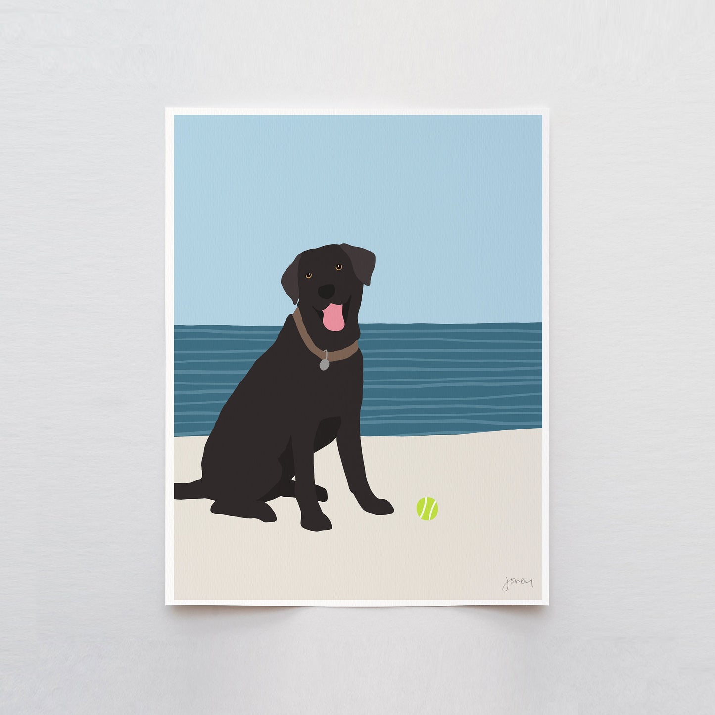 Black Labrador Art Print - Unframed or Framed - 160522