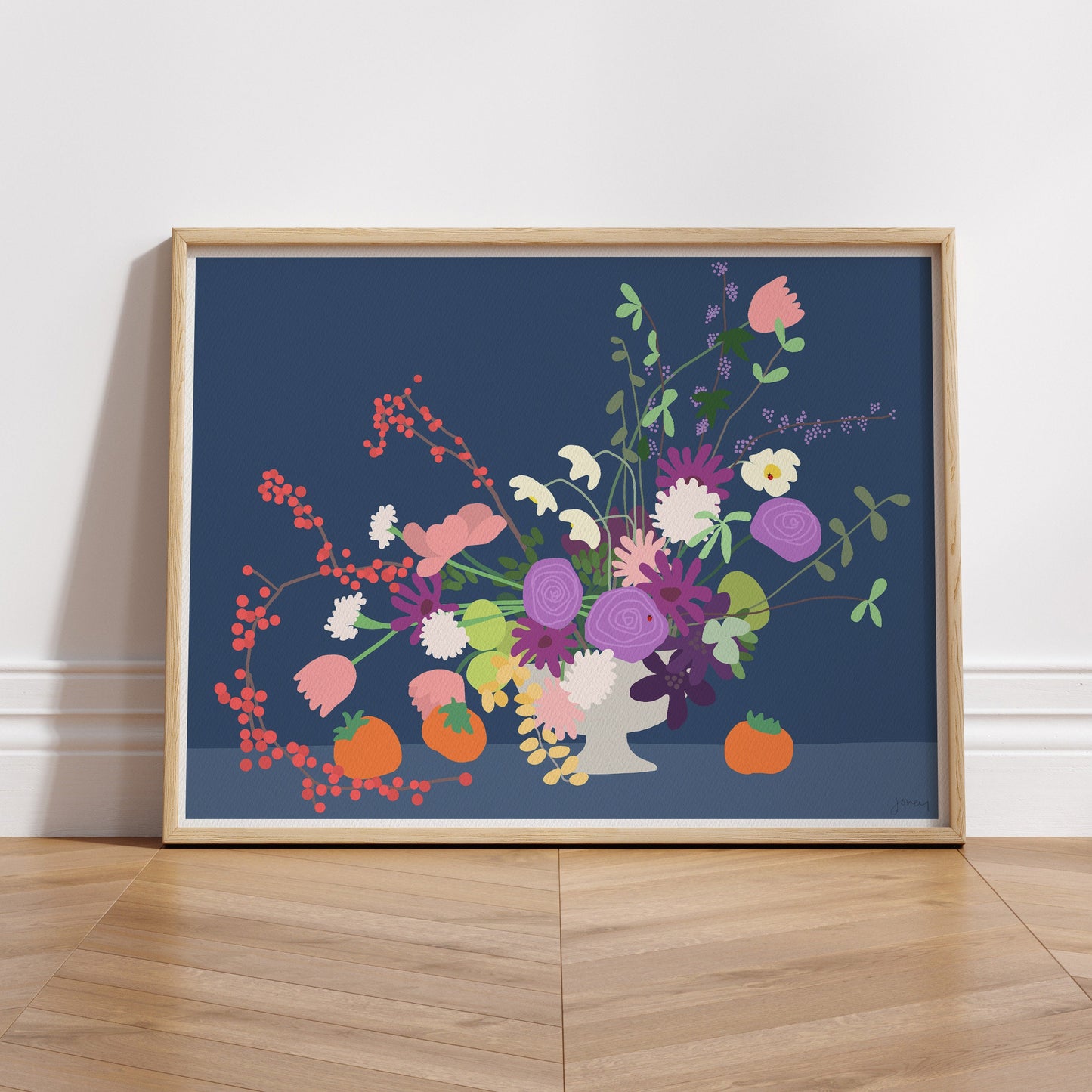 Persimmon Abstract Still Life Art Print - 191116