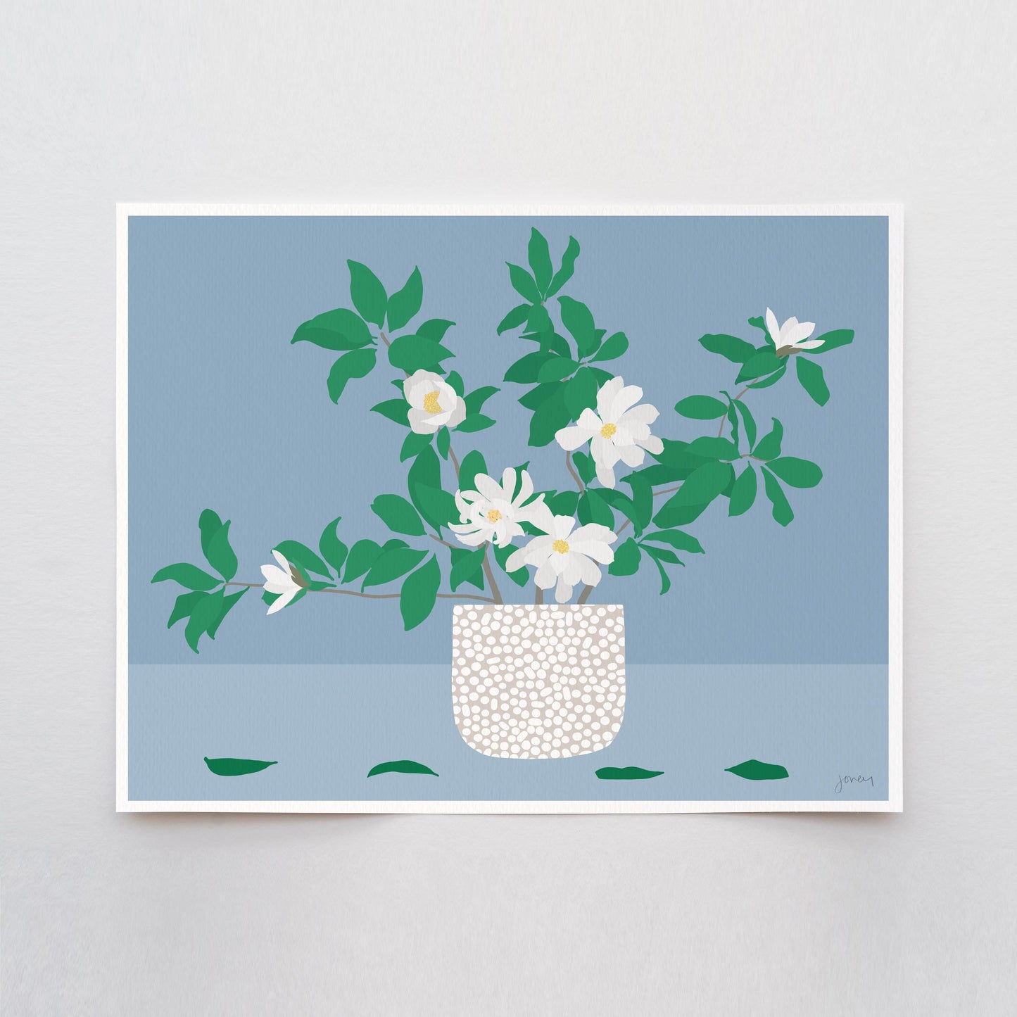 Magnolia Leaves Abstract Still Life Art Print - Unframed or Framed - 250205