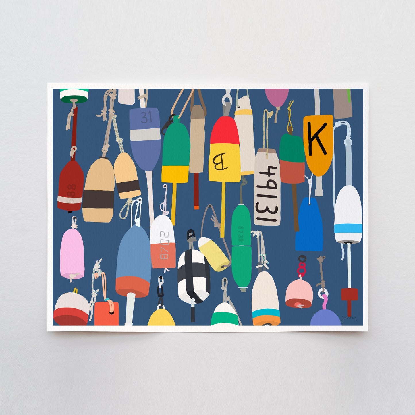 Lobster Buoys Landscape Art Print - Unframed or Framed - 211111