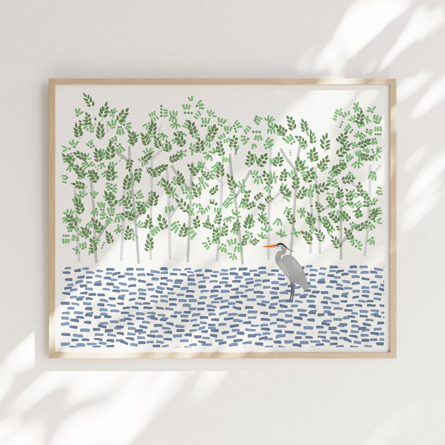 Great Blue Heron and Mangrove Art Print - Unframed or Framed - 250403