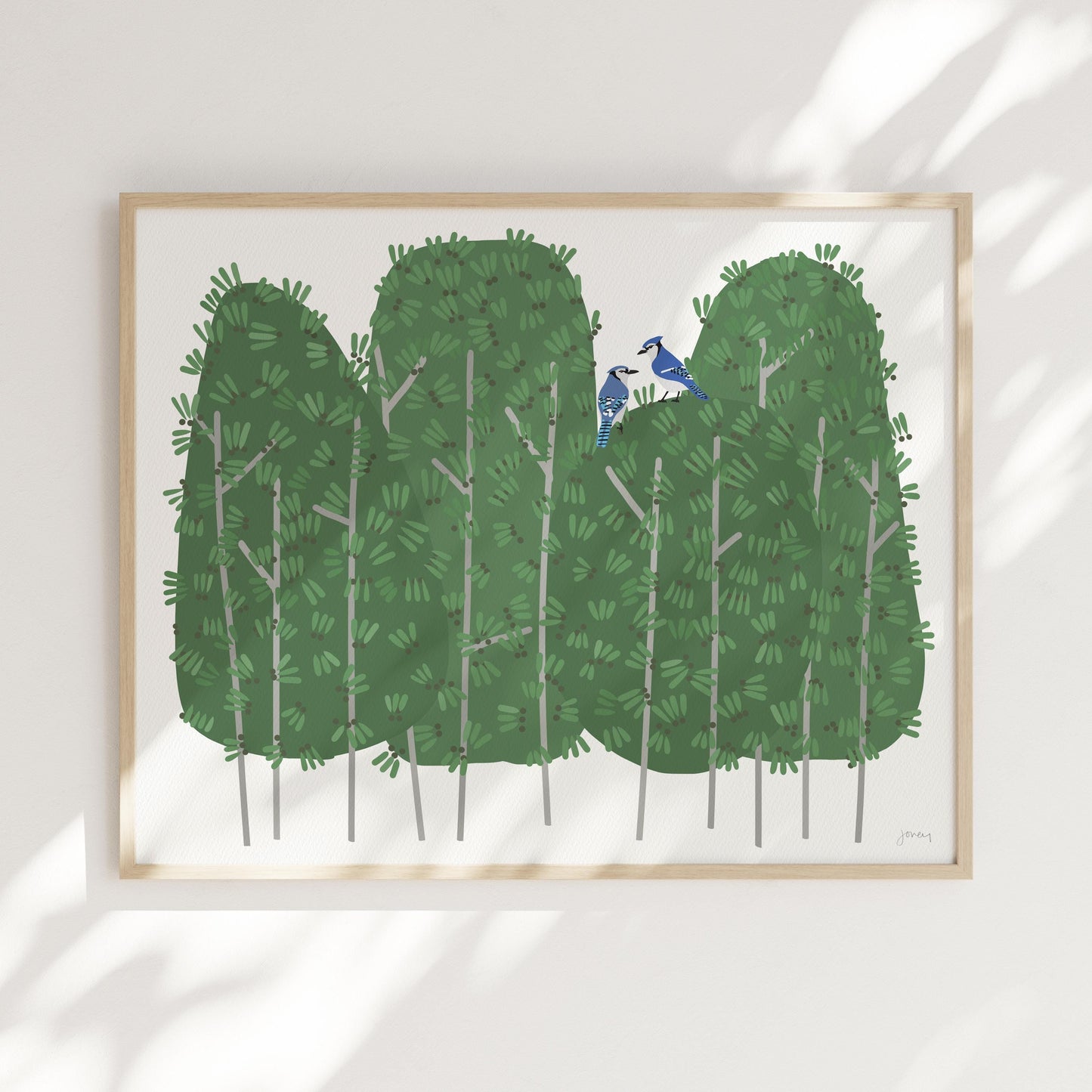 Garden Blue Jays Art Print - Unframed or Framed - 250420