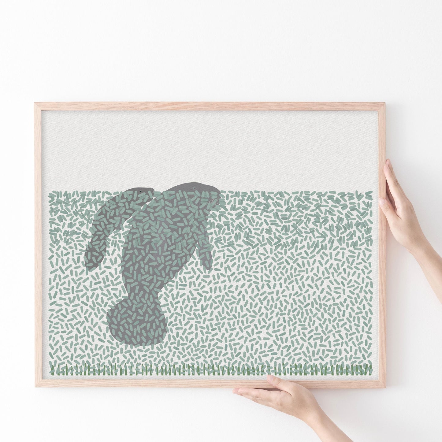 Mother and Calf Manatee Art Print - Unframed or Framed - 241222