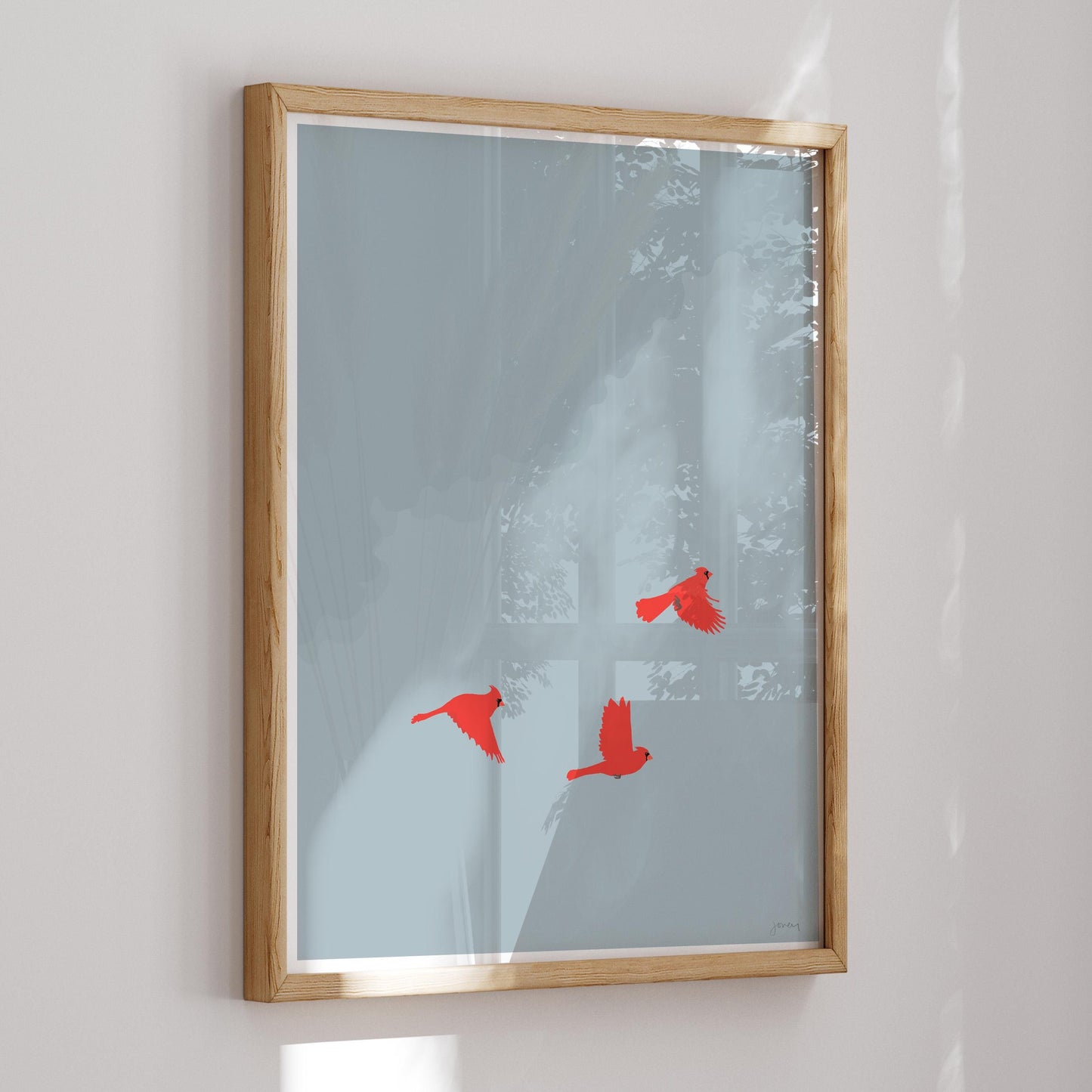 Three Cardinals Art Print - Unframed or Framed - 250405