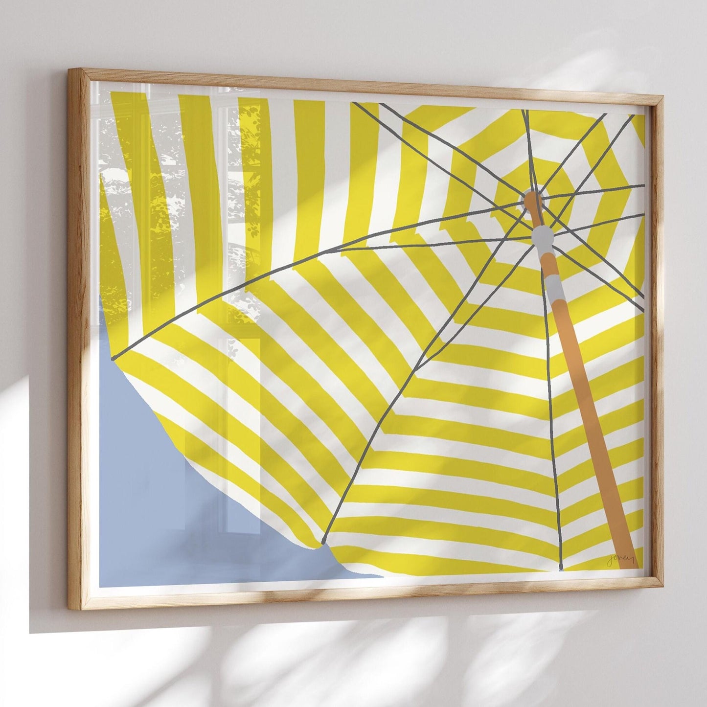 Yellow Umbrella Art Print - Unframed or Framed - 230820