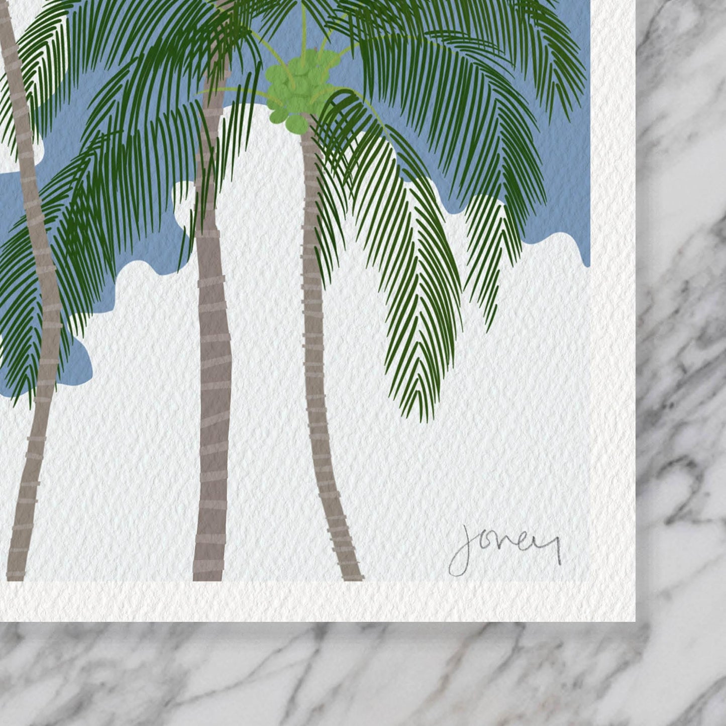 Parrots in Palms Trees Art Print - Unframed or Framed - 250202