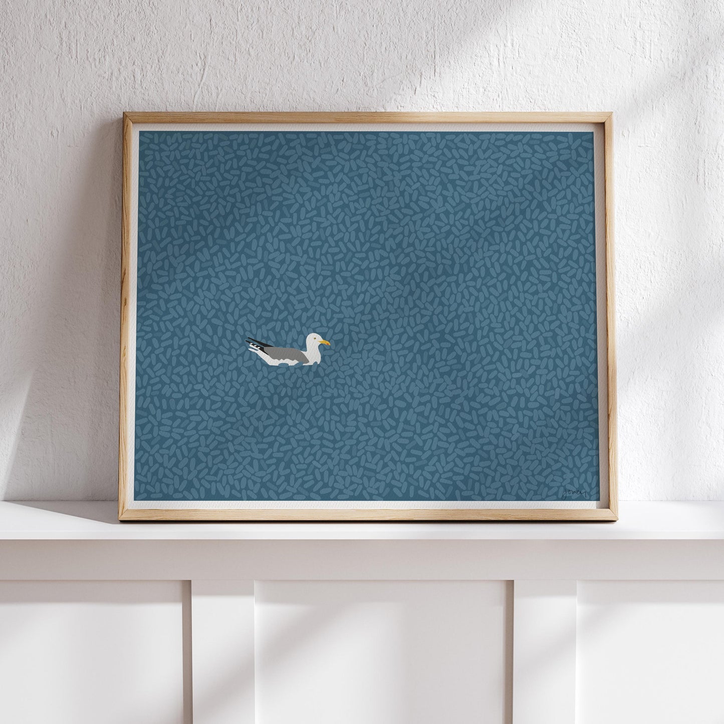 Seagull on Windy Water Art Print - Unframed or Framed - 250614