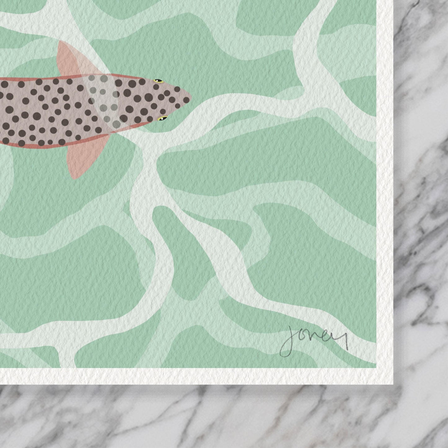 Trout Fish Swimming Underwater Art Print - Signed - 250705