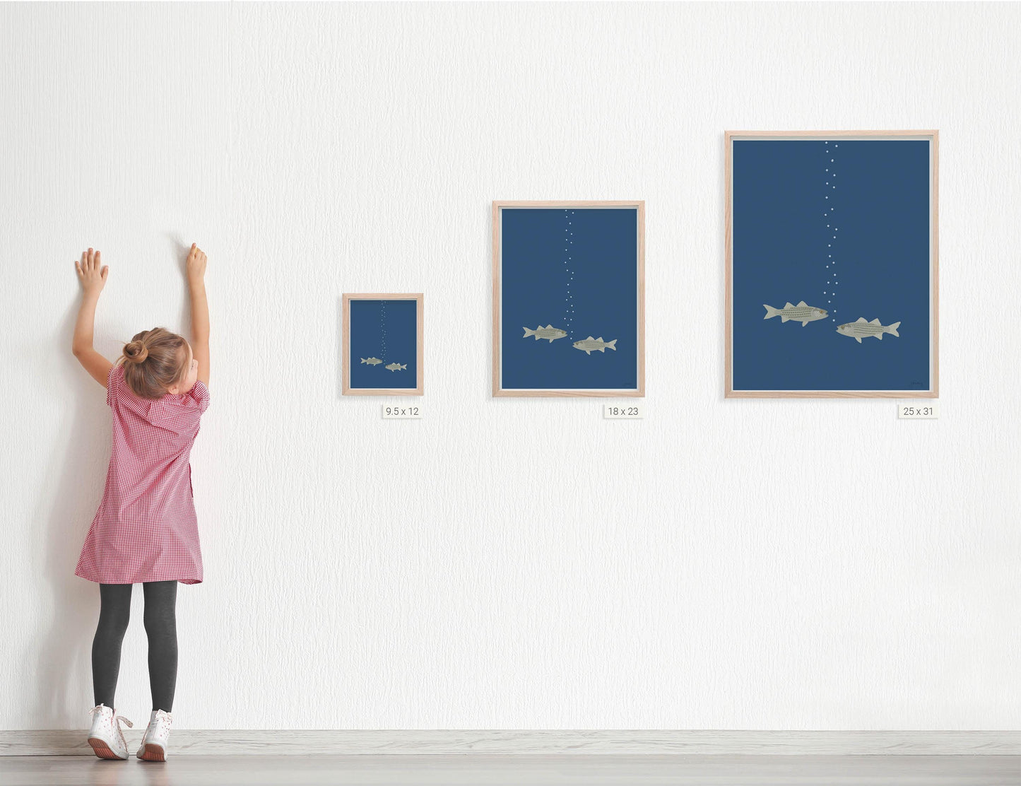 Two Striped Bass Art Print - Unframed or Framed - 241128