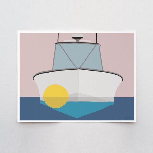 Center Console Fishing Boat Art Print - Signed - 260531