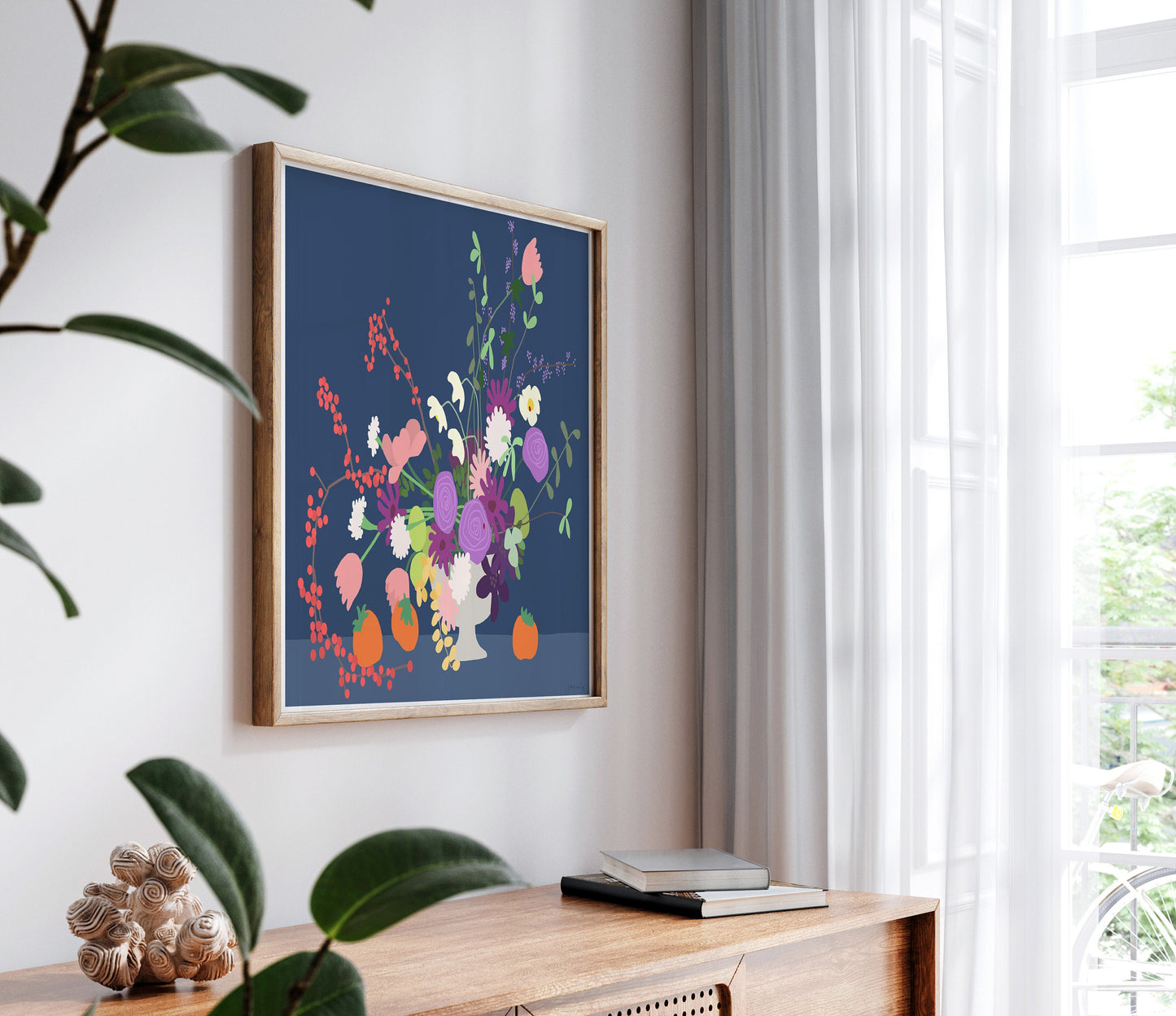 Persimmon Abstract Still Life Art Print - 191116