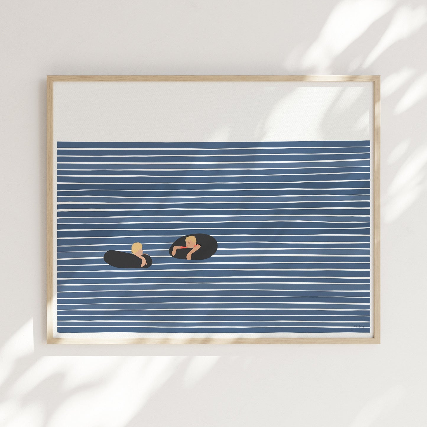 Boys in Inner Tubes Art Print - Unframed or Framed - 220917