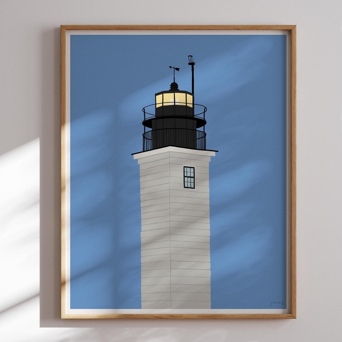Lighthouse at Beavertail Art Print - Unframed or Framed - 240929