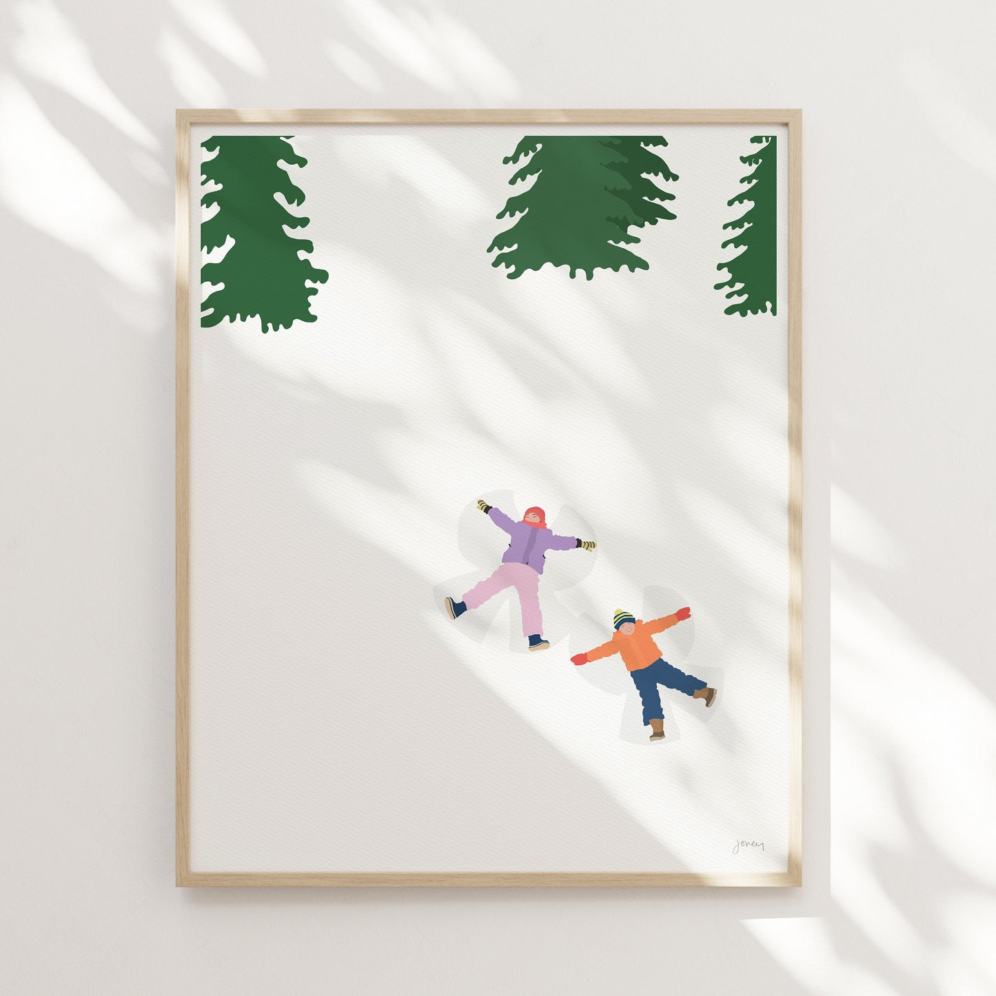 Making Snow Angels Art Print - Unframed or Framed - 221231