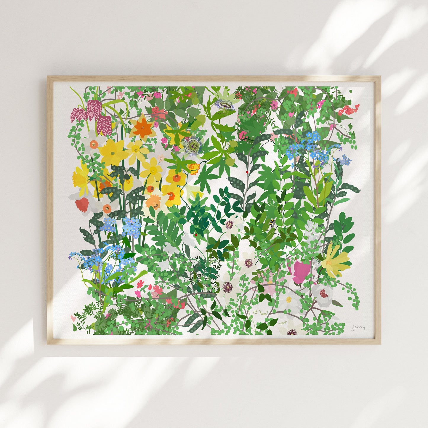 Mille Fleurs with Daffodils Art Print - Unframed or Framed - 210517