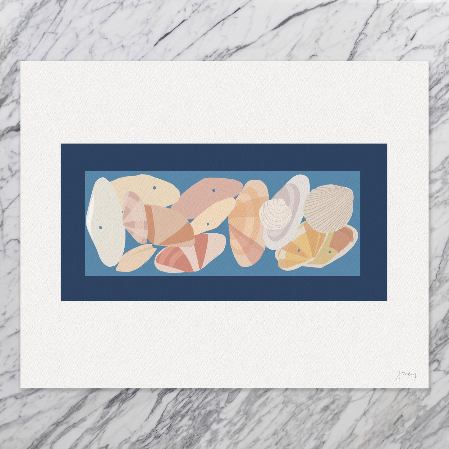 Beachcombing, signed art print - 260907