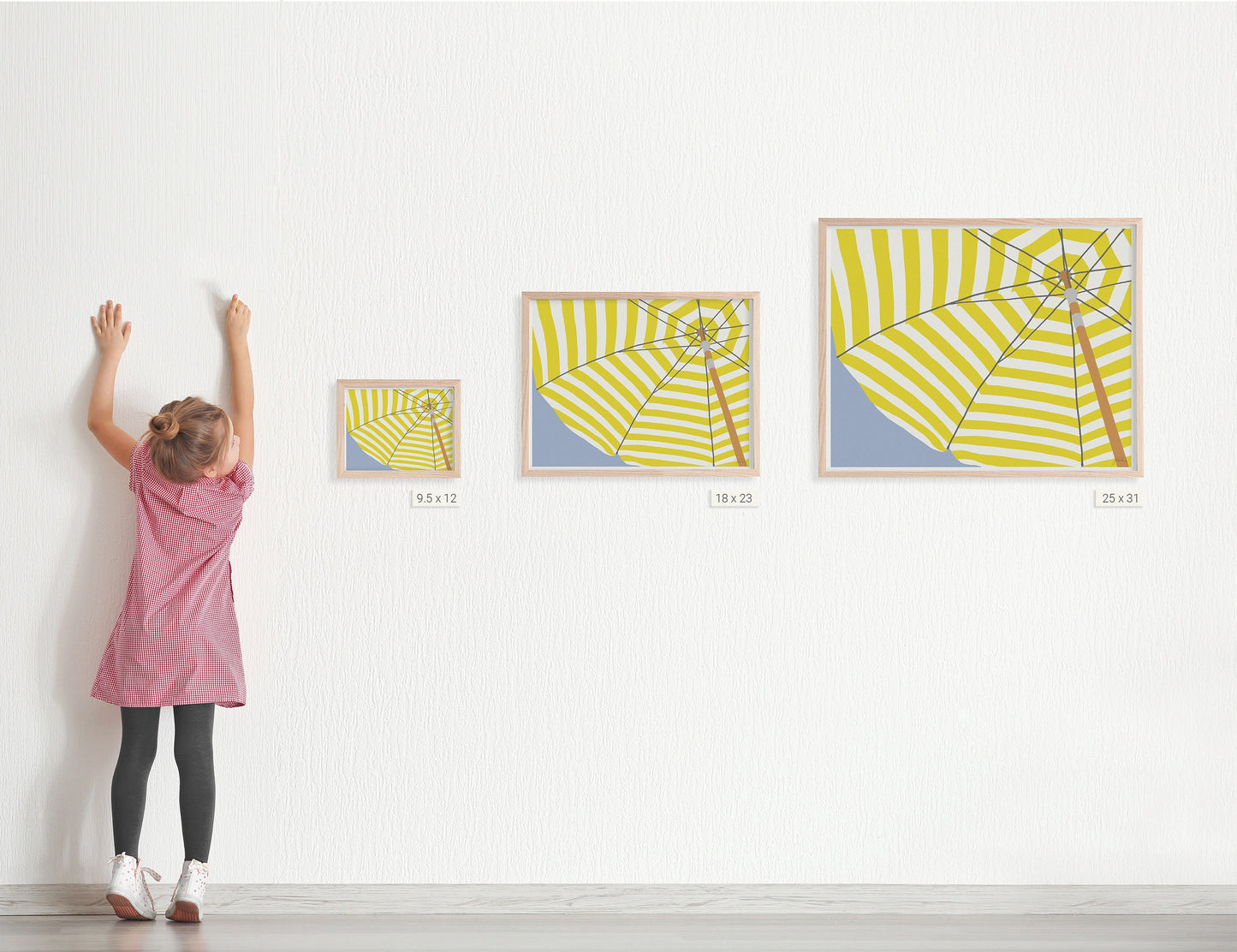 Yellow Umbrella Art Print - Unframed or Framed - 230820