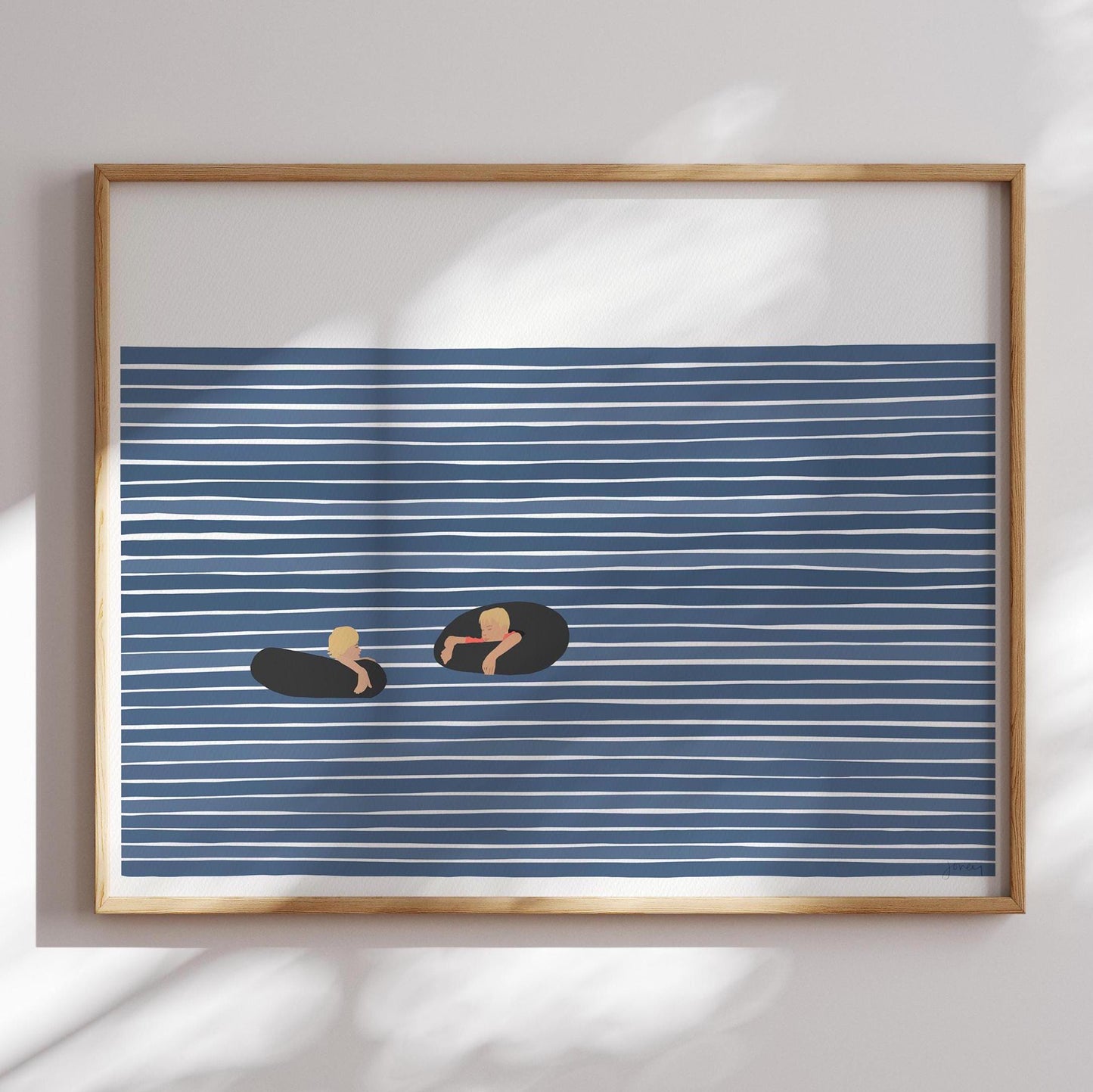 Boys in Inner Tubes Art Print - Unframed or Framed - 220917