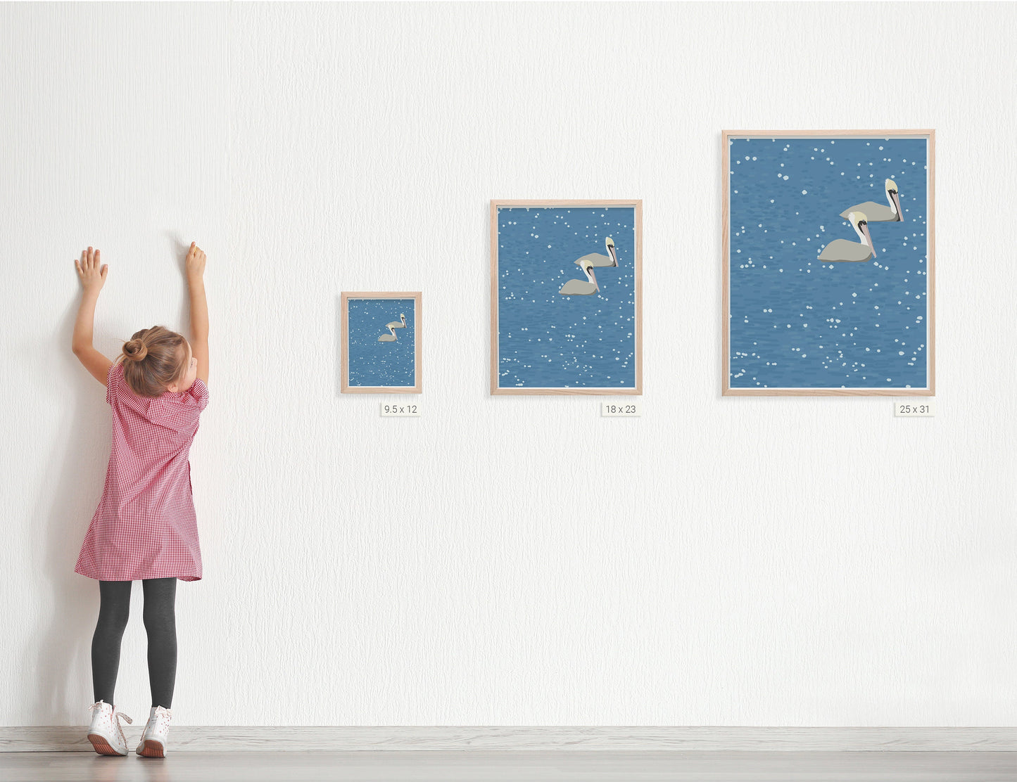 Two Pelicans Art Print - Unframed or Framed - 220105