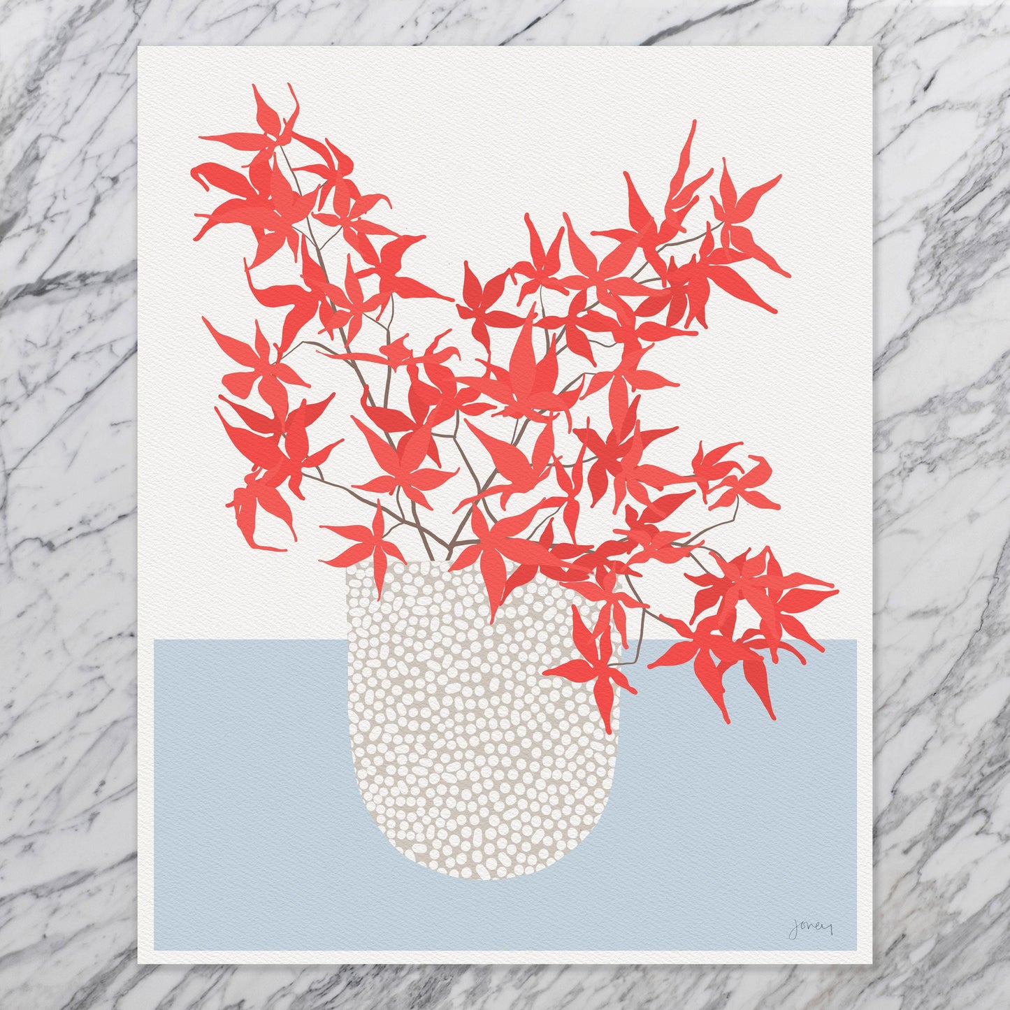 Maple Leaves Still Life Art Print - Unframed or Framed - 241110