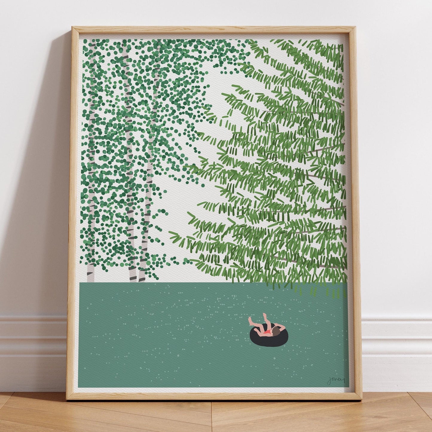 Floating on the Lake Art Print - Unframed or Framed - 221001