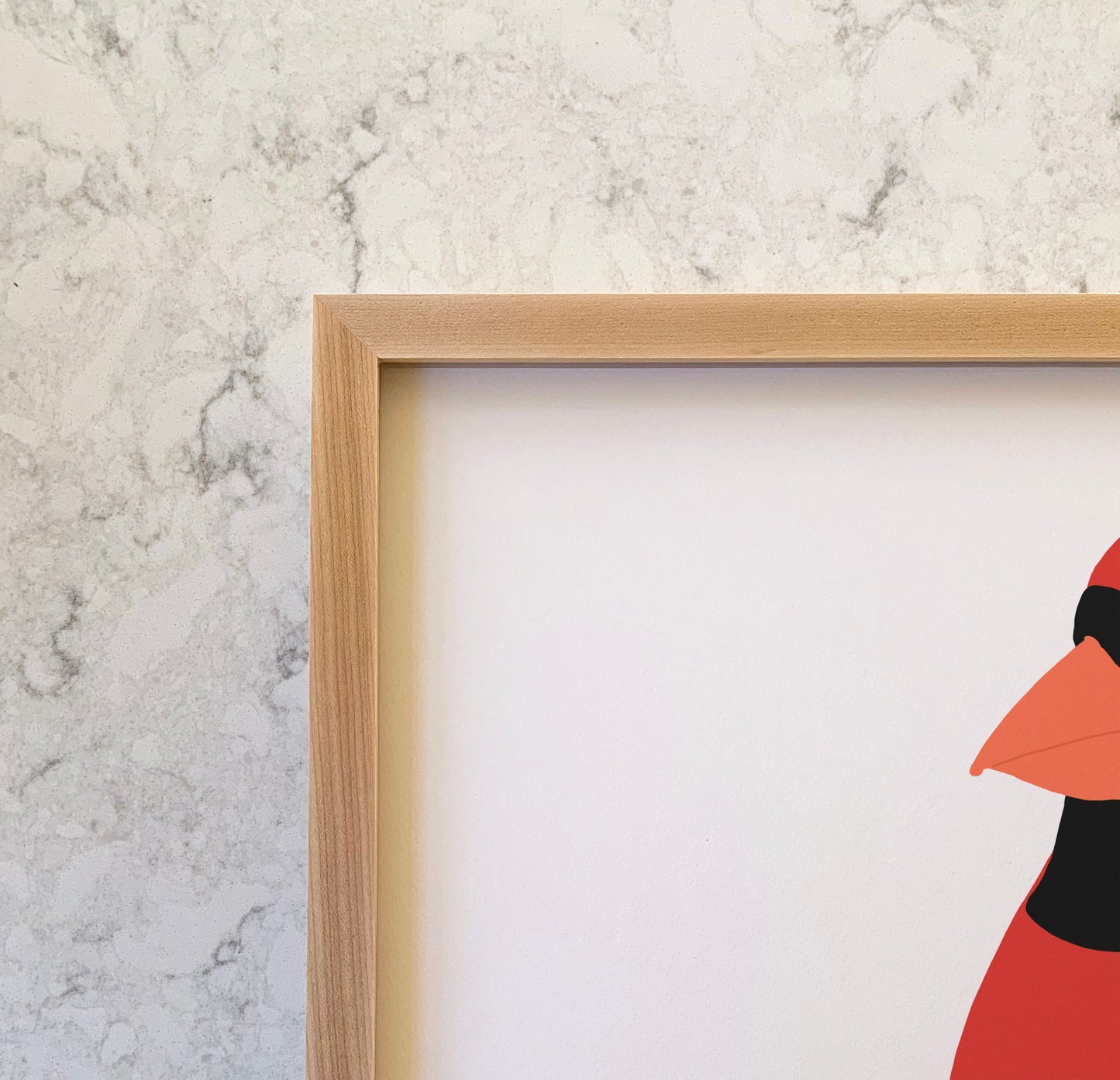 Cardinal in Birch Art Print - Unframed or Framed - 230121