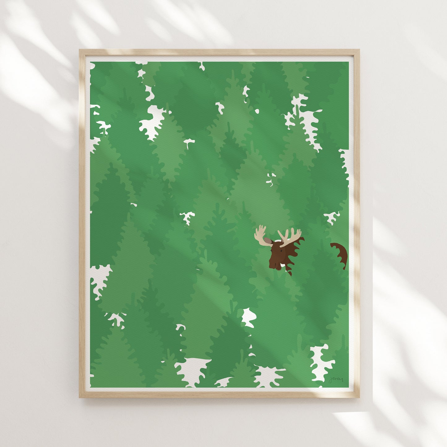 Moose in a Forest Art Print - Unframed or Framed - 221209