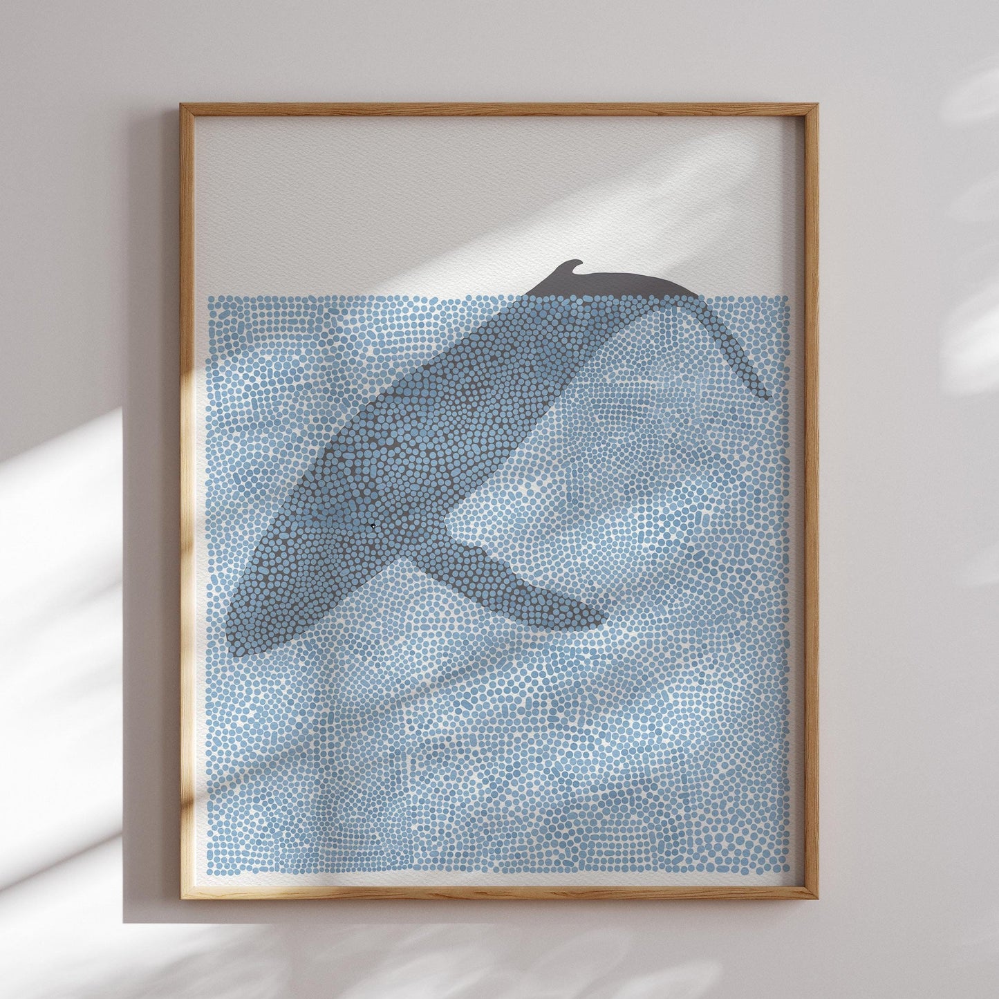 Humpback Diving Abstract Art Print - Unframed or Framed - 240526