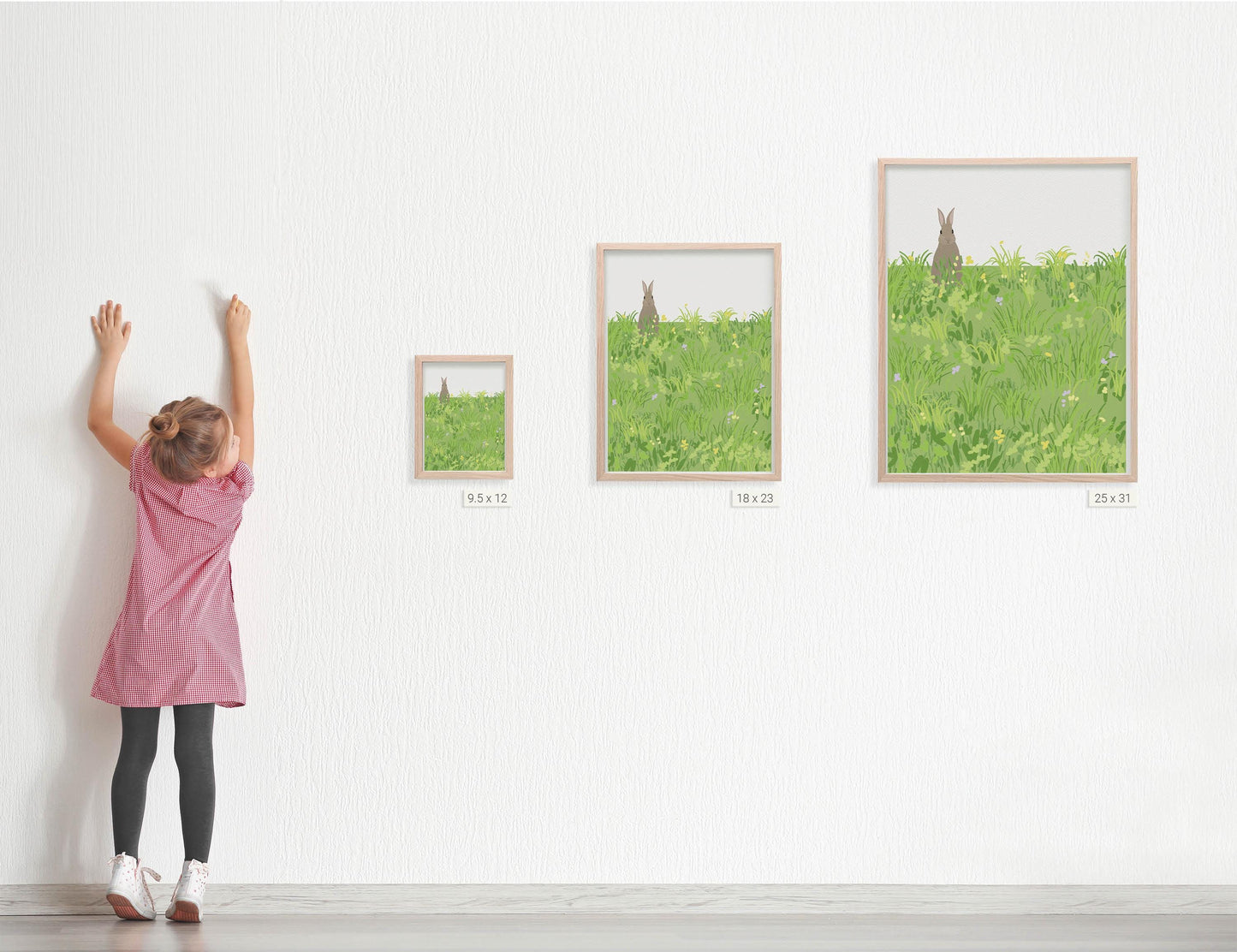 Bunny in the Grass Art Print - Unframed or Framed - 130307