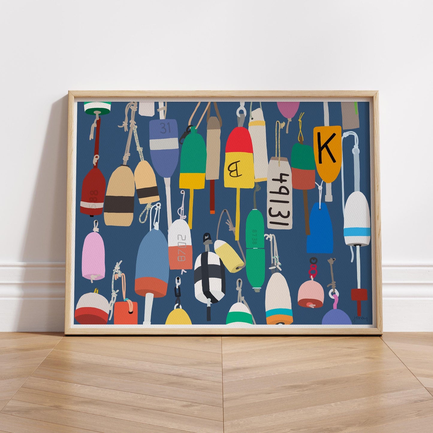 Lobster Buoys Landscape Art Print - Unframed or Framed - 211111