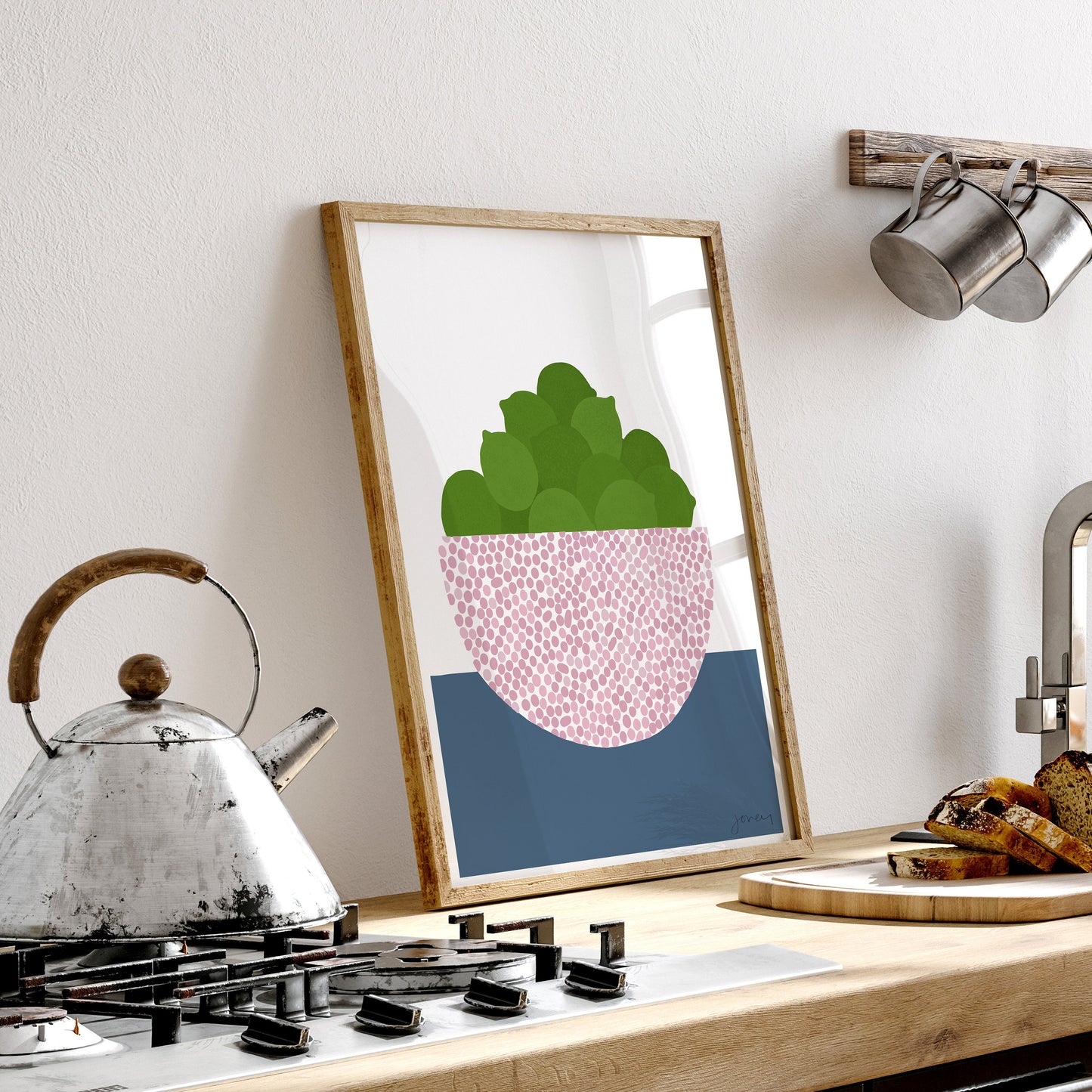 Bowl of Limes Abstract Still Life Art Print - Framed or Unframed - 230409