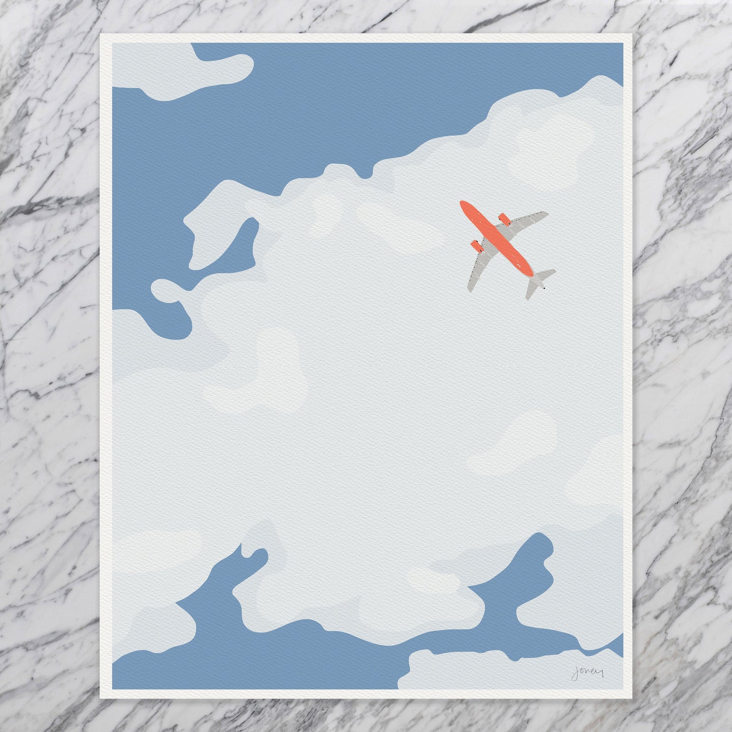Clouds Plane Spotting Art Print - Unframed or Framed - 140116