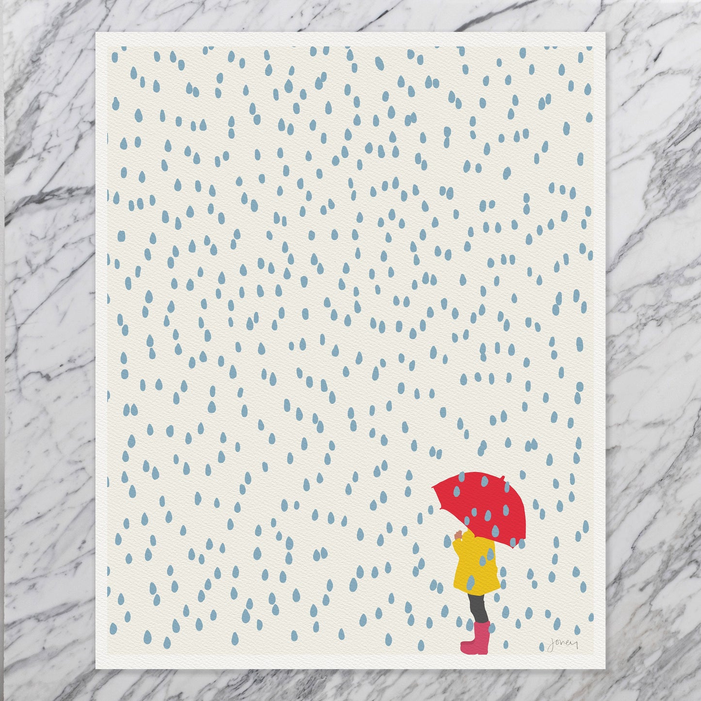 Little Girl in the Rain Art Print - Unframed or Framed - 140206