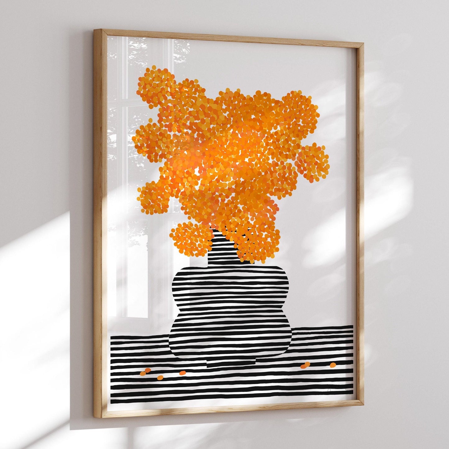 Marigolds Abstract Still Life Art Print - Unframed or Framed - 211212