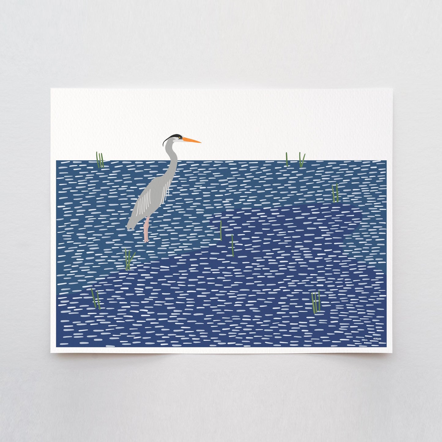 Heron Art Print – Signed Minimalist Coastal Wall Art - 251020