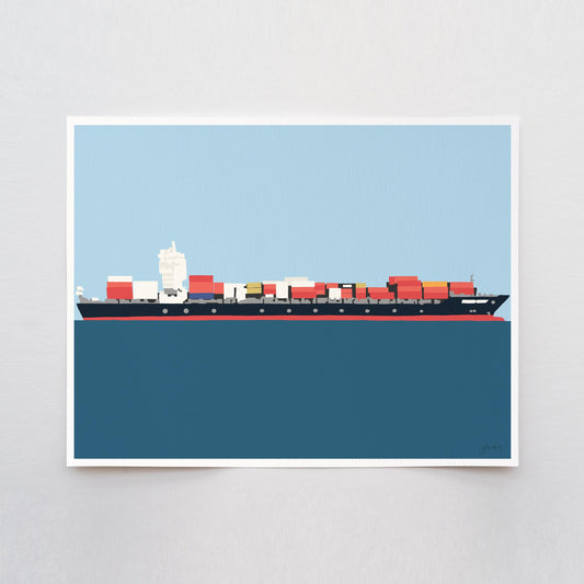 Cargo Ship Art Print - Unframed or Framed - 141125